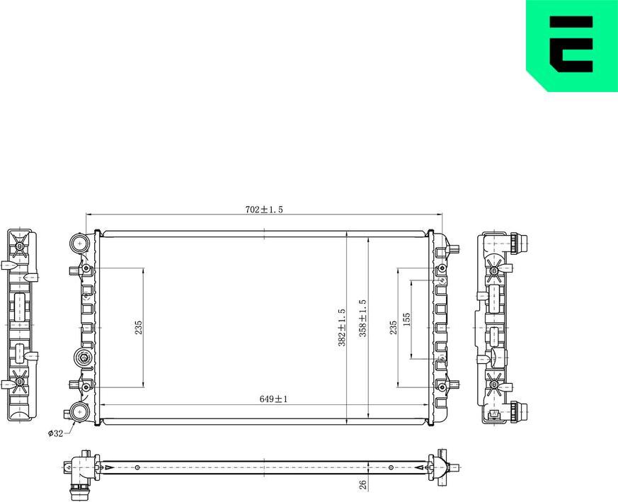 ERA 673284 - Радіатор, охолодження двигуна autocars.com.ua