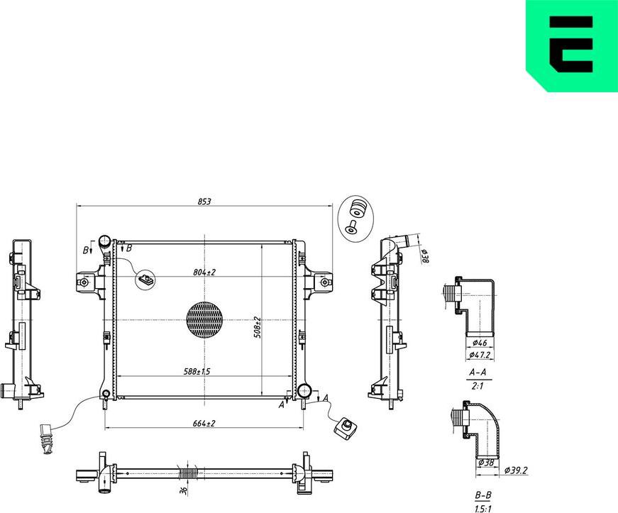 ERA 673285 - Радіатор, охолодження двигуна autocars.com.ua