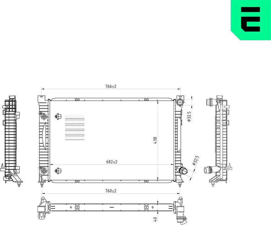 ERA 673303 - Радіатор, охолодження двигуна autocars.com.ua