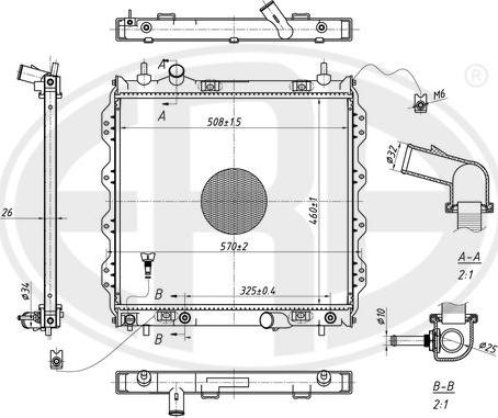 ERA 673305 - Радиатор, охлаждение двигателя avtokuzovplus.com.ua