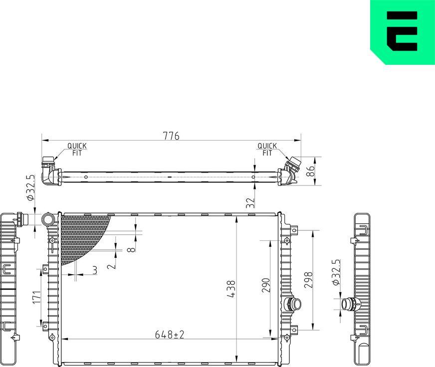 ERA 673313 - Радіатор, охолодження двигуна autocars.com.ua