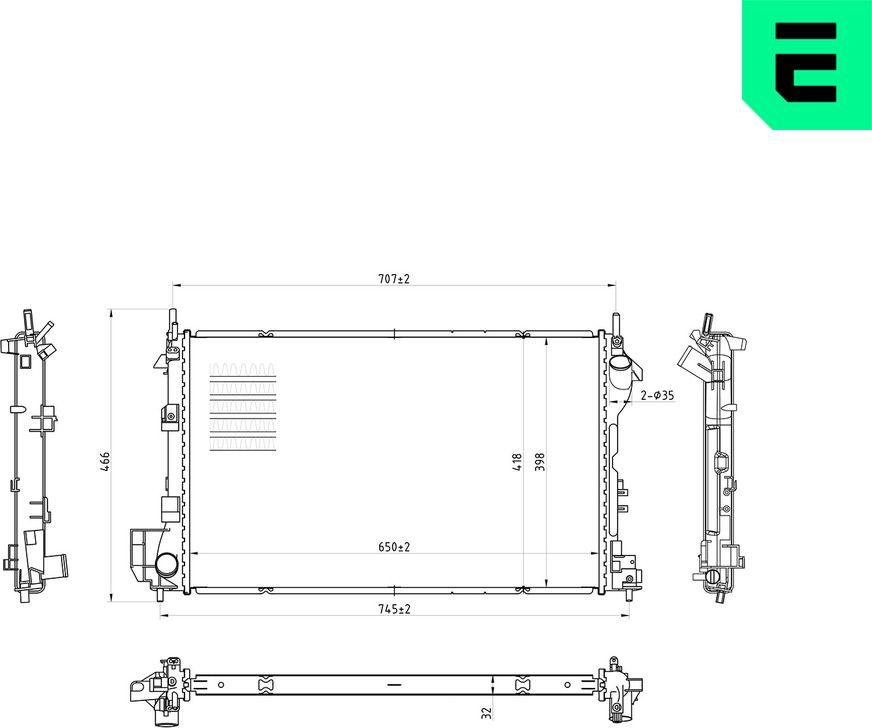 ERA 673319 - Радіатор, охолодження двигуна autocars.com.ua