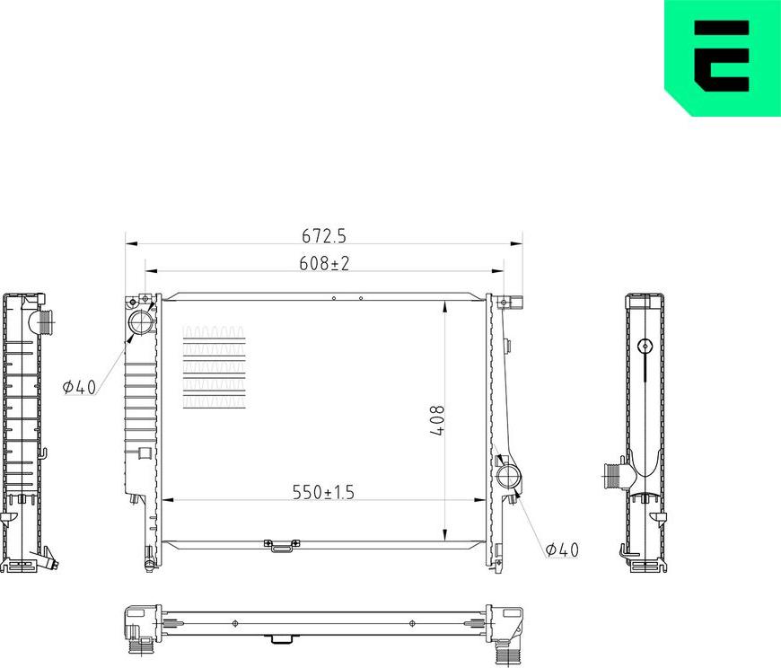 ERA 673322 - Радіатор, охолодження двигуна autocars.com.ua