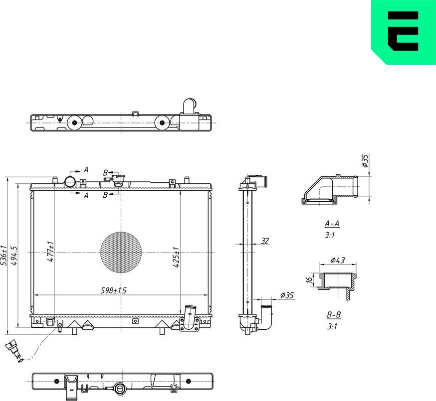 ERA 673324 - Радіатор, охолодження двигуна autocars.com.ua