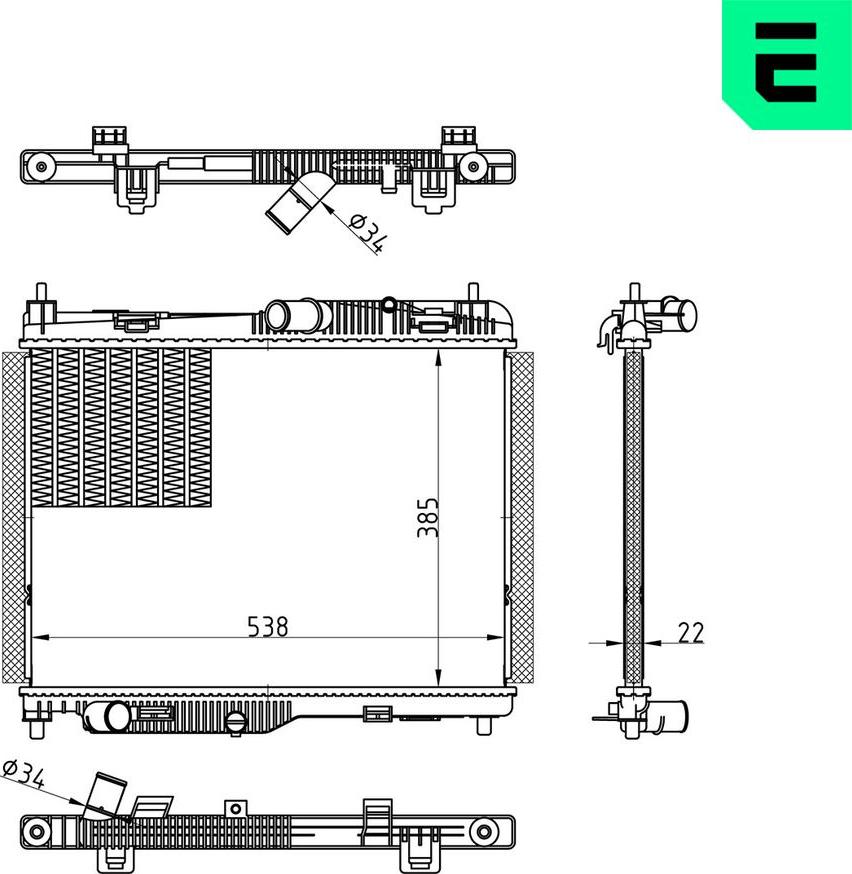 ERA 673335 - Радіатор, охолодження двигуна autocars.com.ua