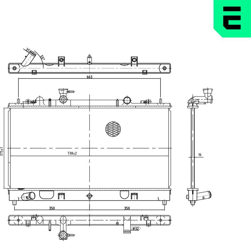 ERA 673352 - Радіатор, охолодження двигуна autocars.com.ua