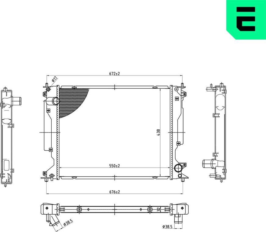 ERA 673355 - Радіатор, охолодження двигуна autocars.com.ua