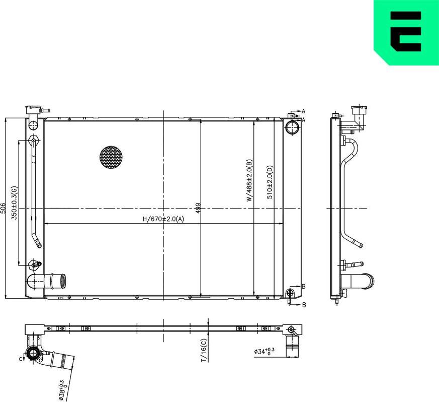 ERA 673358 - Радіатор, охолодження двигуна autocars.com.ua
