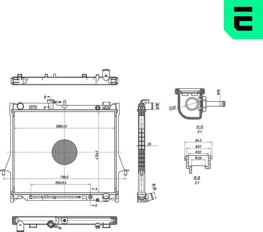 ERA 673362 - Радіатор, охолодження двигуна autocars.com.ua