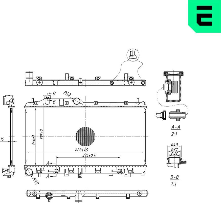 ERA 673371 - Радіатор, охолодження двигуна autocars.com.ua