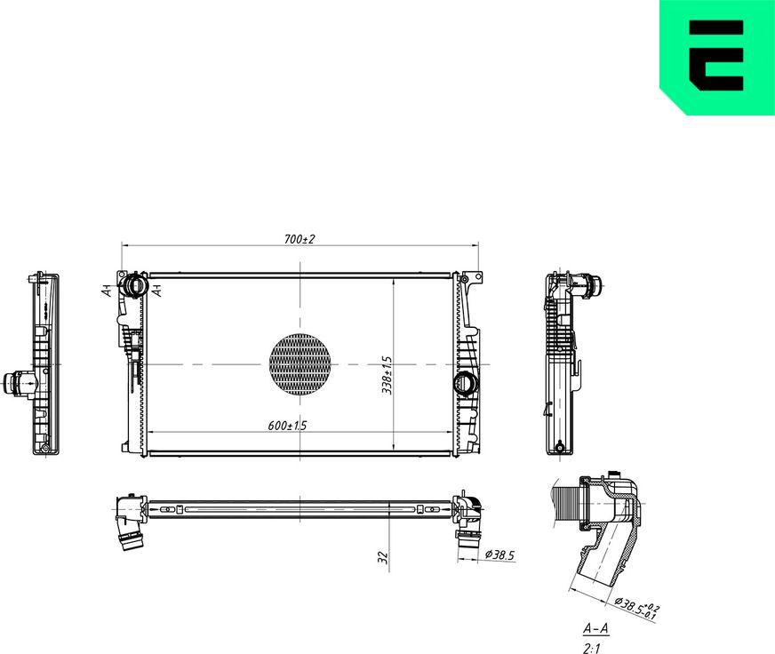 ERA 673389 - Радіатор, охолодження двигуна autocars.com.ua