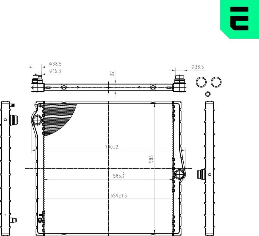 ERA 673390 - Радіатор, охолодження двигуна autocars.com.ua