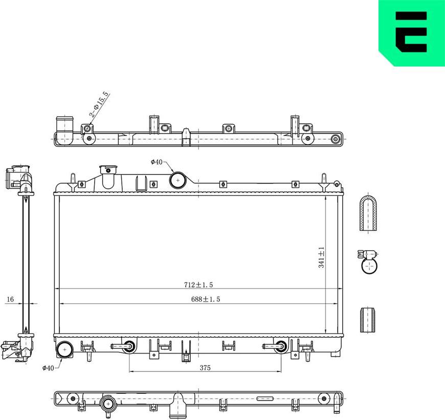 ERA 673399 - Радіатор, охолодження двигуна autocars.com.ua