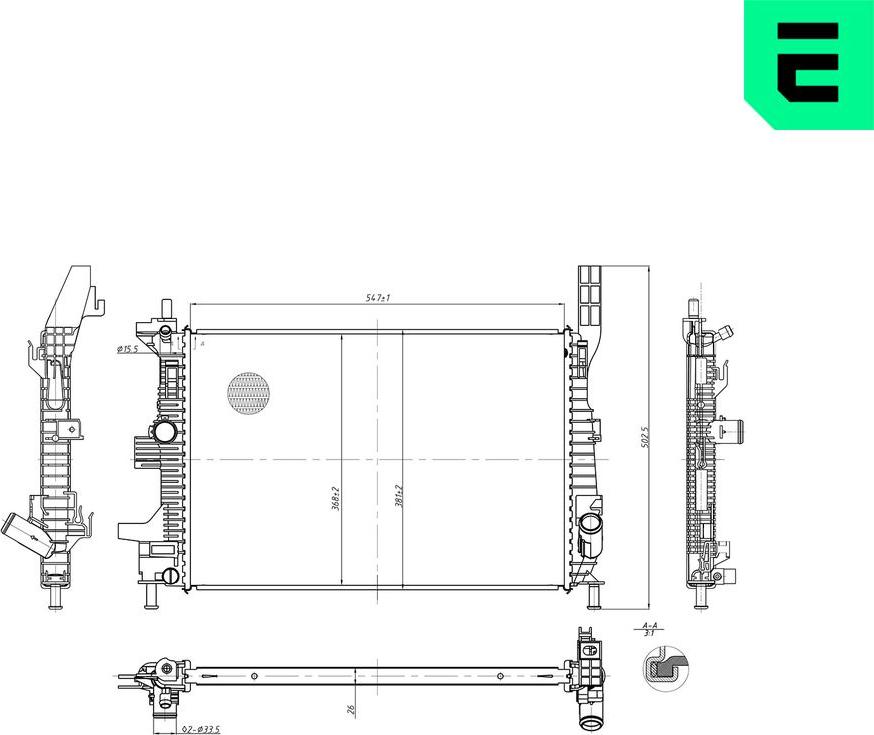 ERA 673400 - Радіатор, охолодження двигуна autocars.com.ua
