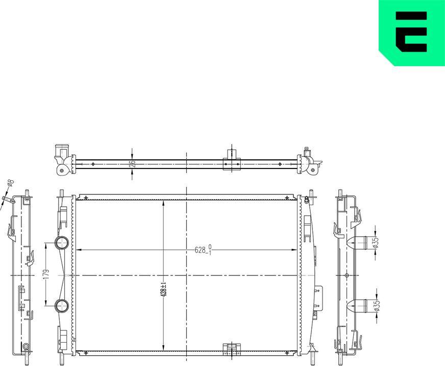 ERA 673405 - Радіатор, охолодження двигуна autocars.com.ua