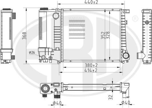 ERA 673410 - Радиатор, охлаждение двигателя autodnr.net