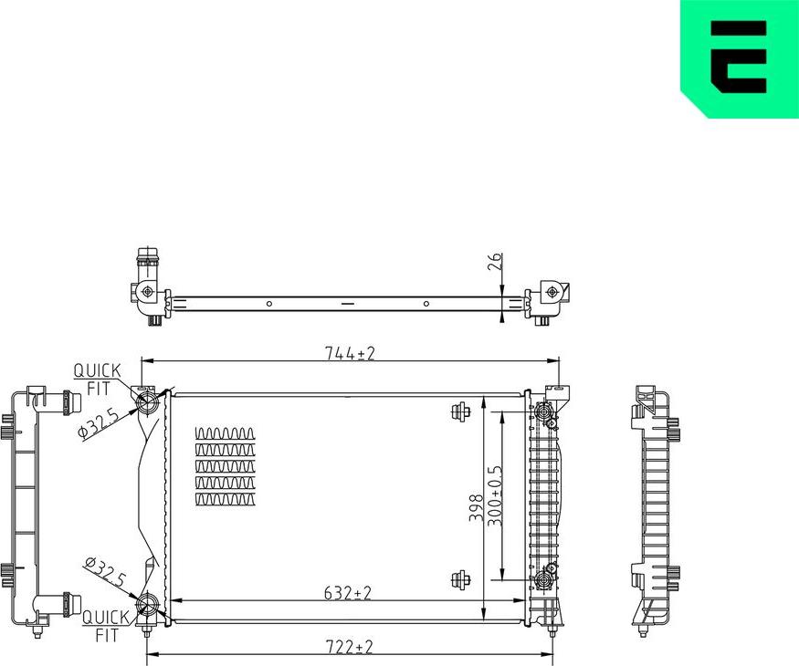 ERA 673411 - Радіатор, охолодження двигуна autocars.com.ua
