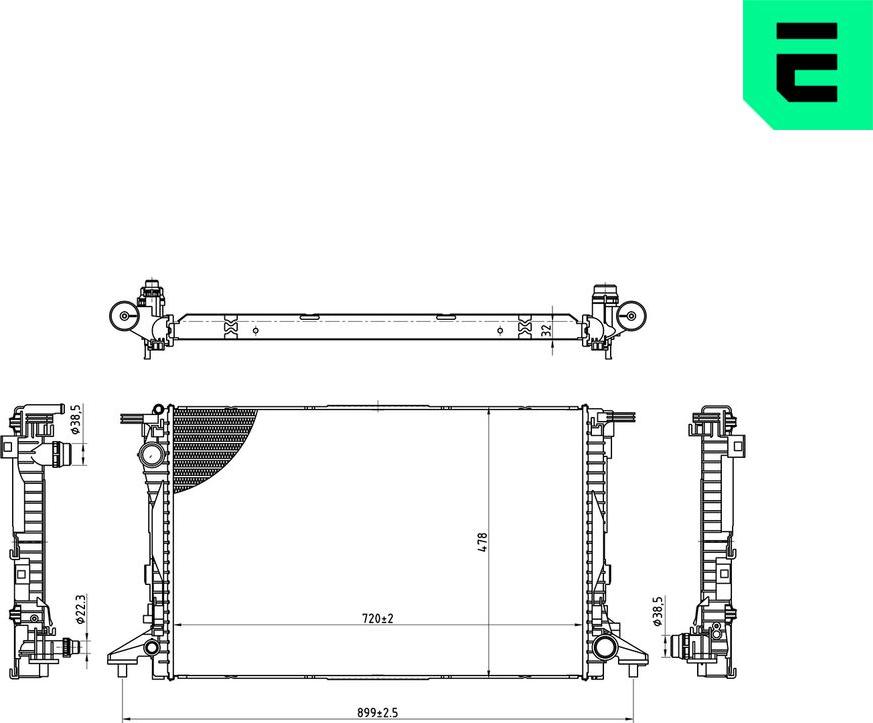 ERA 673423 - Радіатор, охолодження двигуна autocars.com.ua