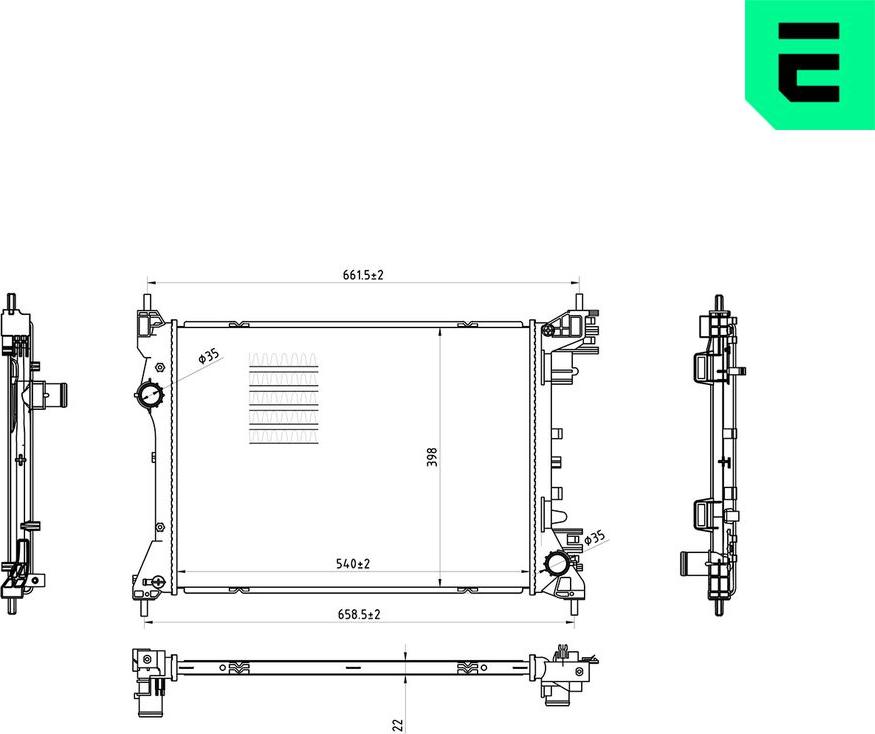 ERA 673432 - Радіатор, охолодження двигуна autocars.com.ua