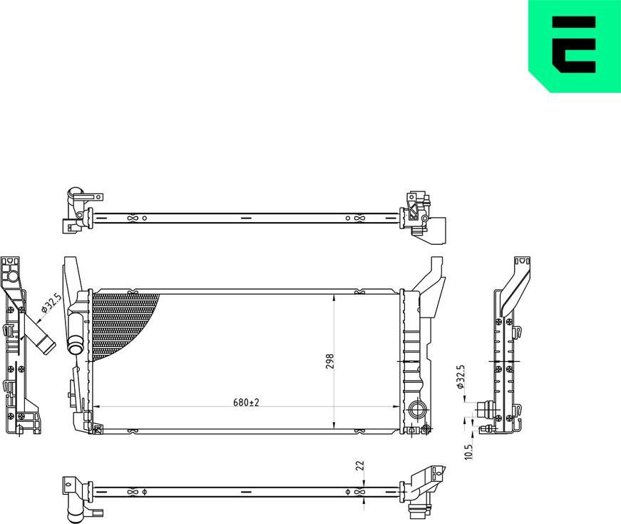 ERA 673457 - Радіатор, охолодження двигуна autocars.com.ua