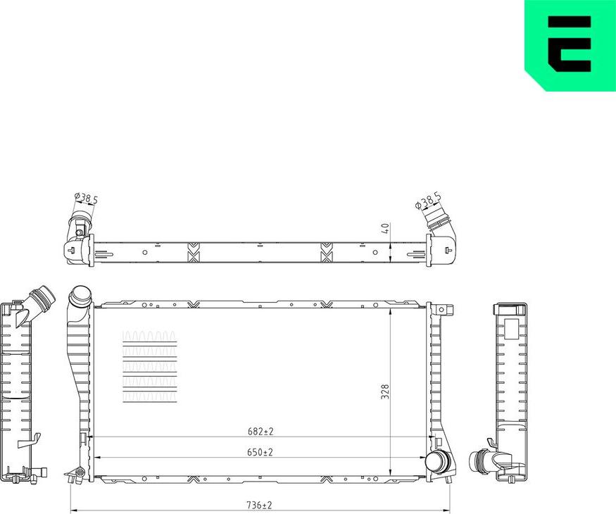 ERA 673462 - Радіатор, охолодження двигуна autocars.com.ua