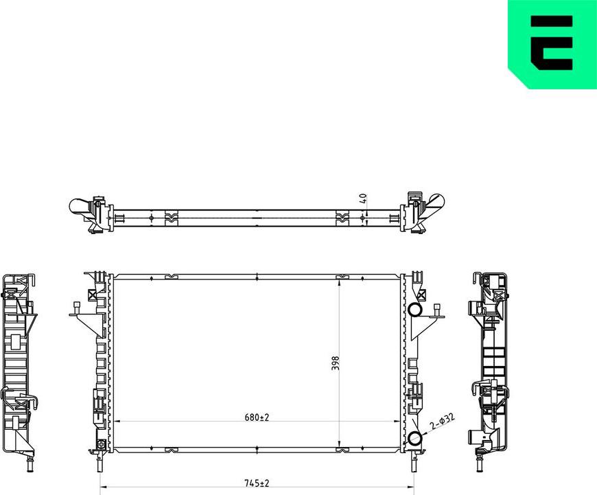 ERA 673474 - Радіатор, охолодження двигуна autocars.com.ua