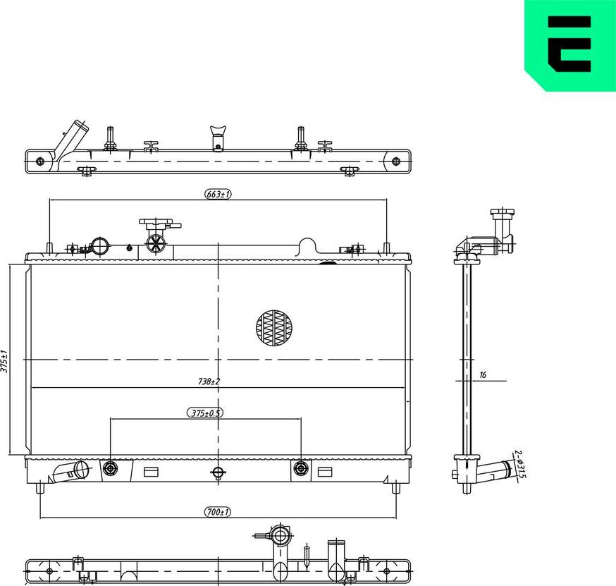 ERA 673494 - Радіатор, охолодження двигуна autocars.com.ua