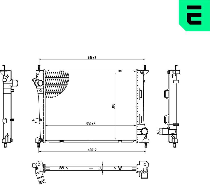 ERA 673497 - Радіатор, охолодження двигуна autocars.com.ua