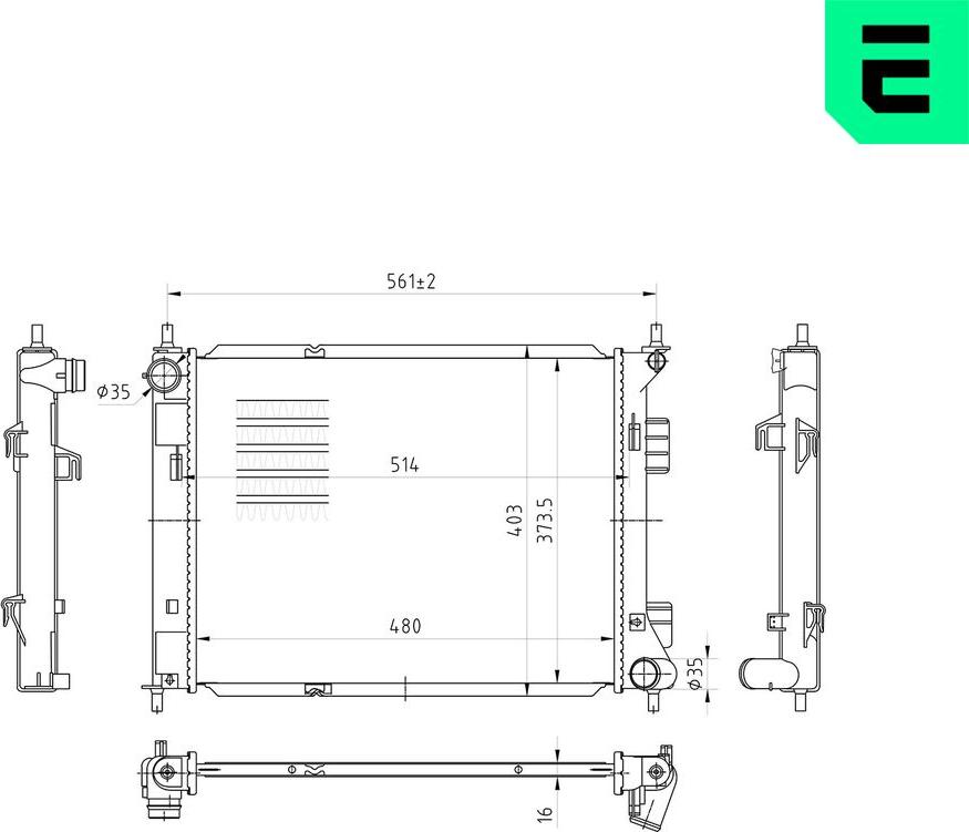 ERA 673499 - Радіатор, охолодження двигуна autocars.com.ua