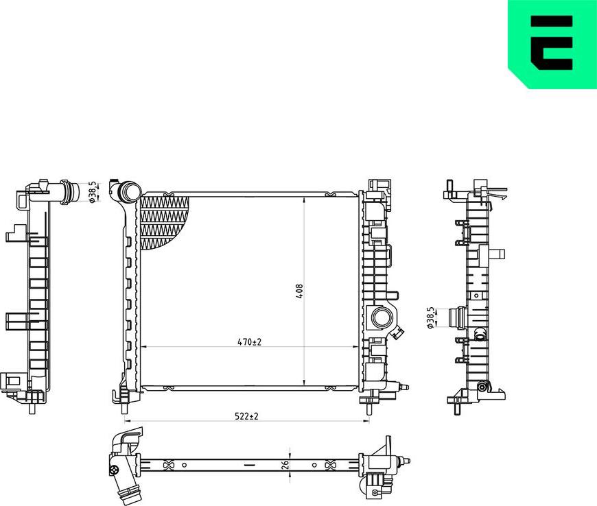 ERA 673500 - Радіатор, охолодження двигуна autocars.com.ua