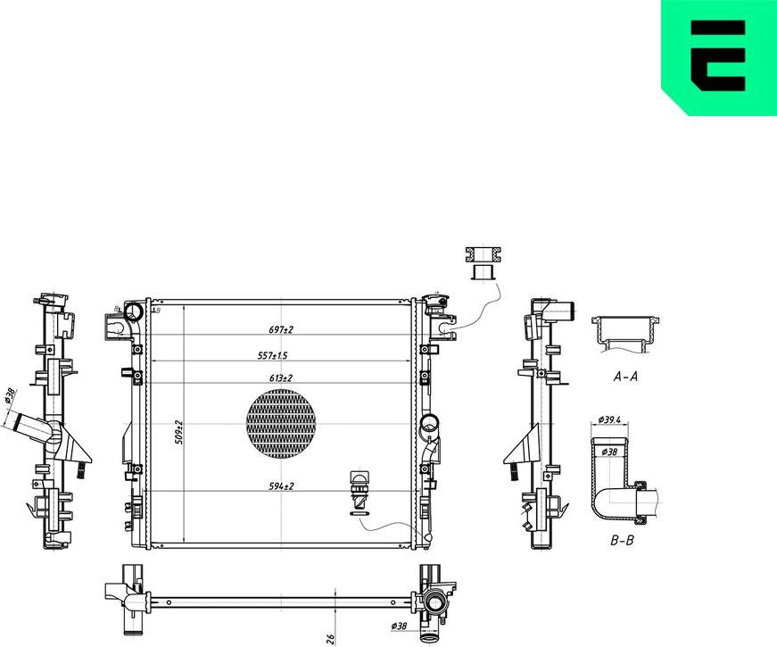 ERA 673502 - Радіатор, охолодження двигуна autocars.com.ua