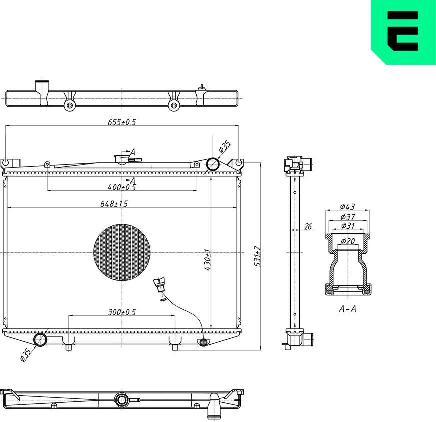 ERA 673510 - Радіатор, охолодження двигуна autocars.com.ua