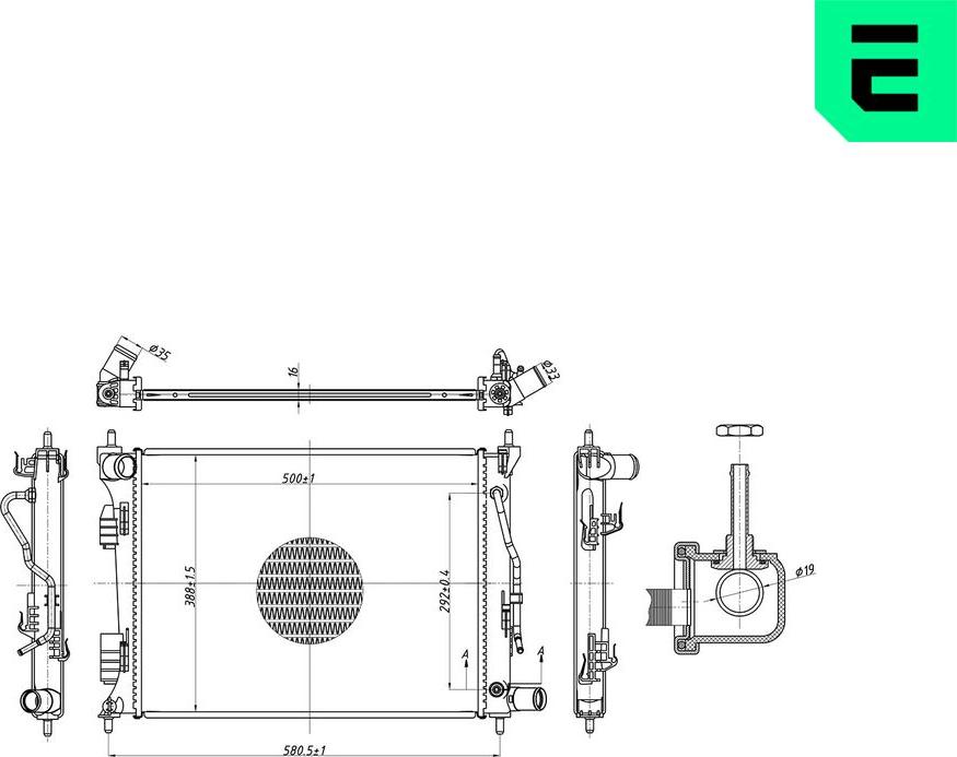 ERA 673536 - Радіатор, охолодження двигуна autocars.com.ua