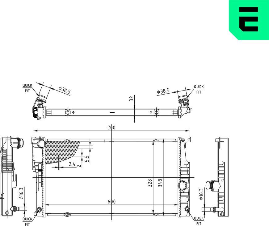 ERA 673541 - Радіатор, охолодження двигуна autocars.com.ua