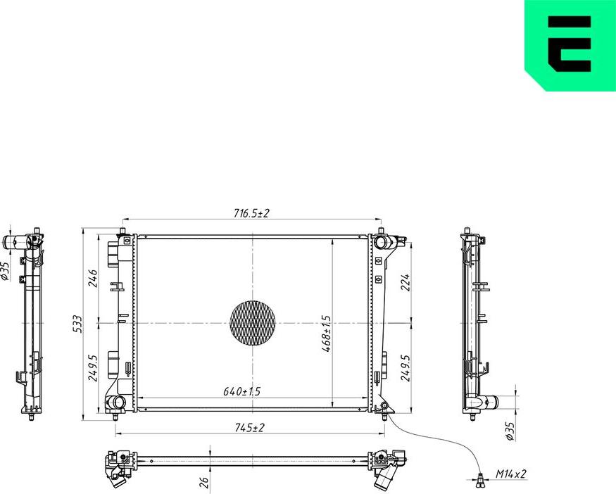 ERA 673548 - Радіатор, охолодження двигуна autocars.com.ua