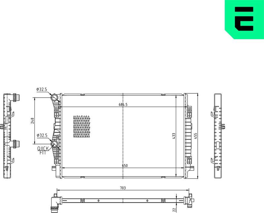 ERA 673549 - Радіатор, охолодження двигуна autocars.com.ua