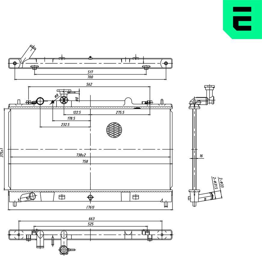ERA 673561 - Радіатор, охолодження двигуна autocars.com.ua