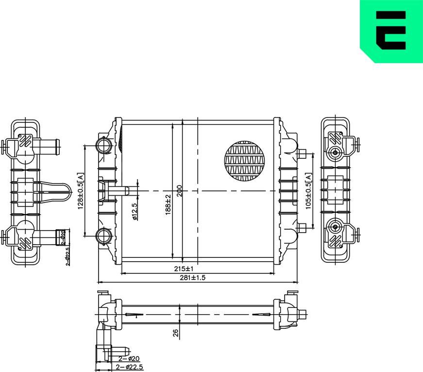 ERA 673565 - Радіатор, охолодження двигуна autocars.com.ua