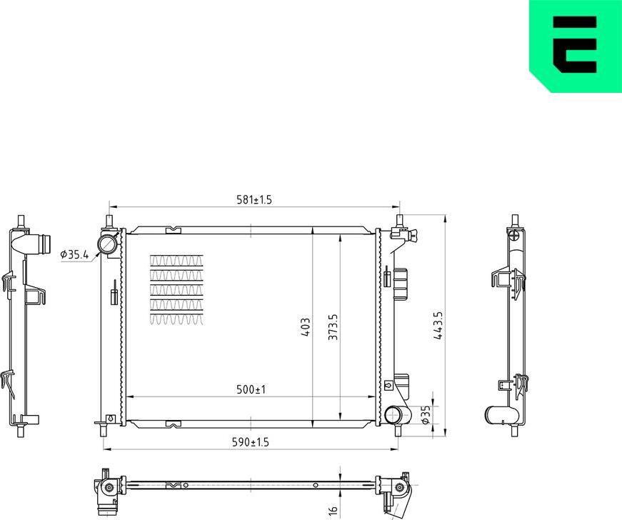 ERA 673569 - Радіатор, охолодження двигуна autocars.com.ua