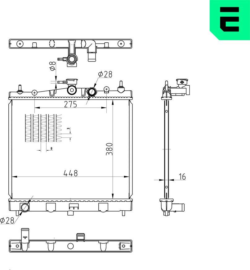 ERA 673571 - Радіатор, охолодження двигуна autocars.com.ua