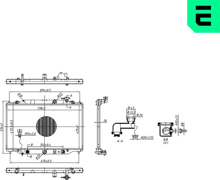 ERA 673581 - Радіатор, охолодження двигуна autocars.com.ua