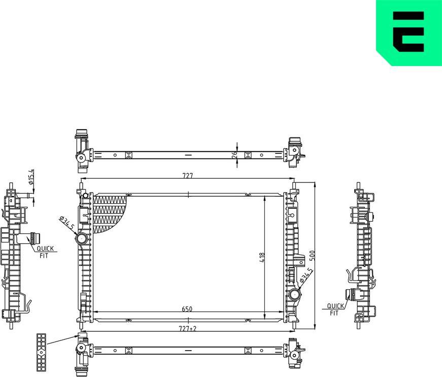 ERA 673585 - Радіатор, охолодження двигуна autocars.com.ua