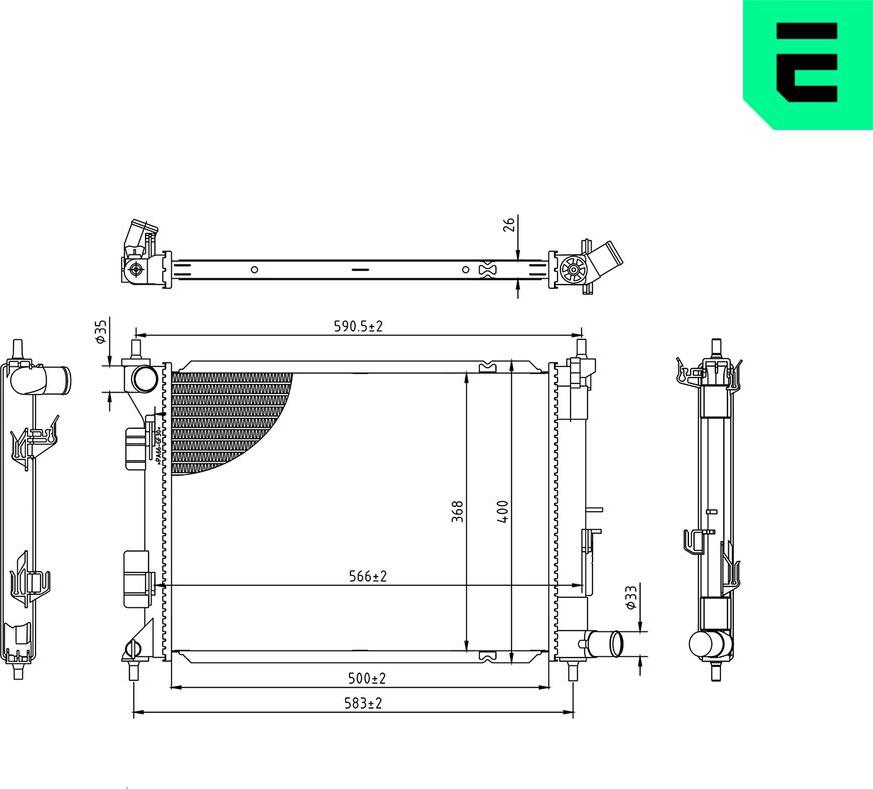 ERA 673599 - Радіатор, охолодження двигуна autocars.com.ua
