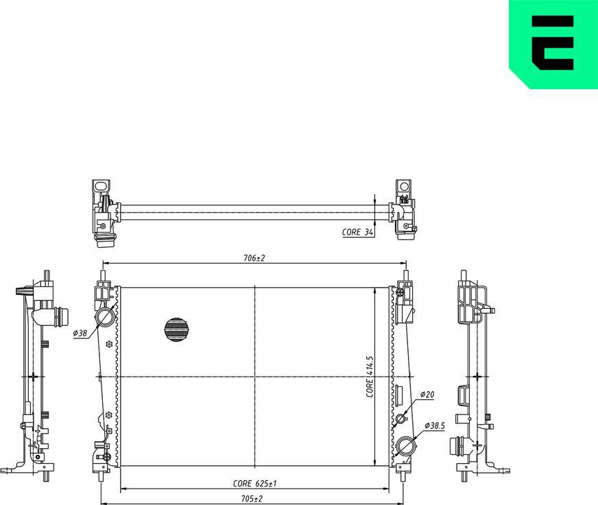 ERA 673605 - Радіатор, охолодження двигуна autocars.com.ua