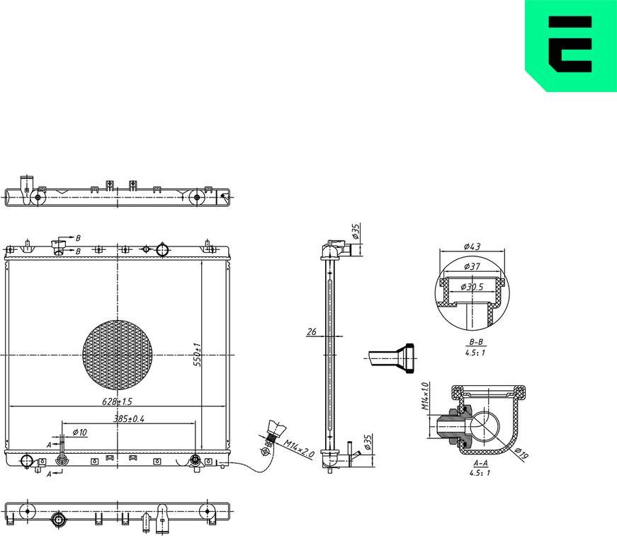 ERA 673608 - Радіатор, охолодження двигуна autocars.com.ua