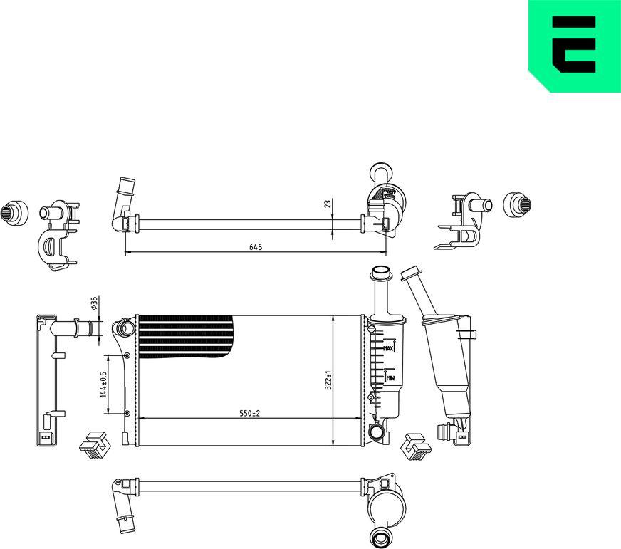 ERA 673609 - Радіатор, охолодження двигуна autocars.com.ua
