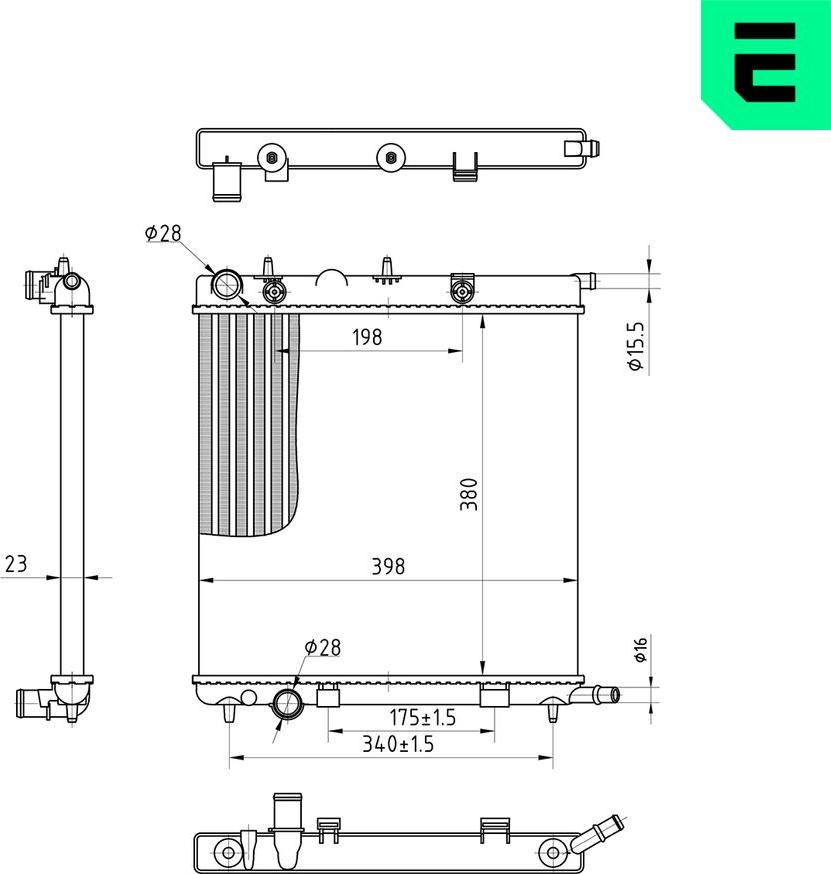 ERA 673611 - Радіатор, охолодження двигуна autocars.com.ua