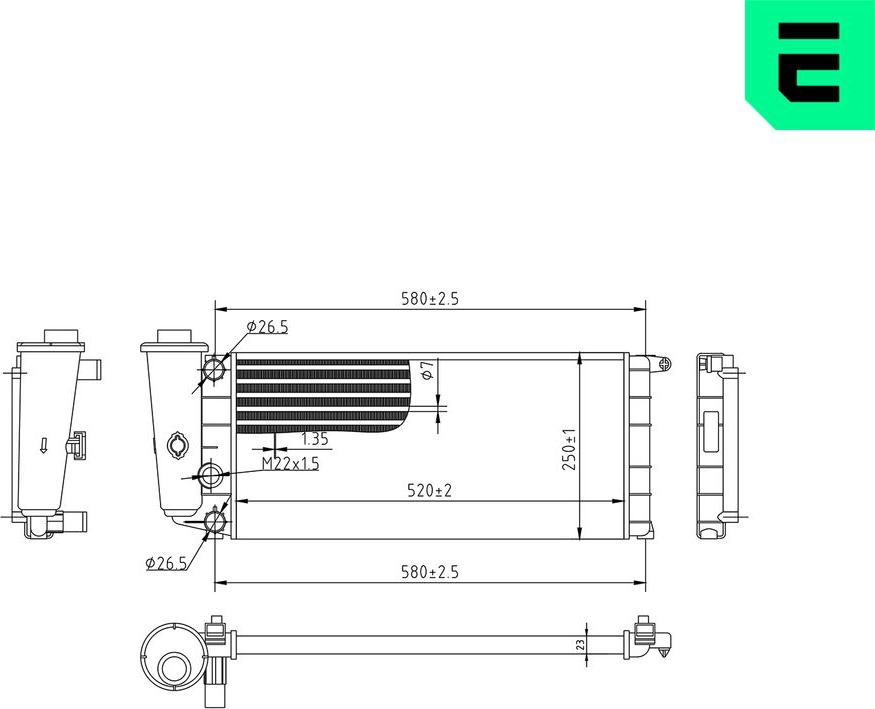 ERA 673613 - Радіатор, охолодження двигуна autocars.com.ua
