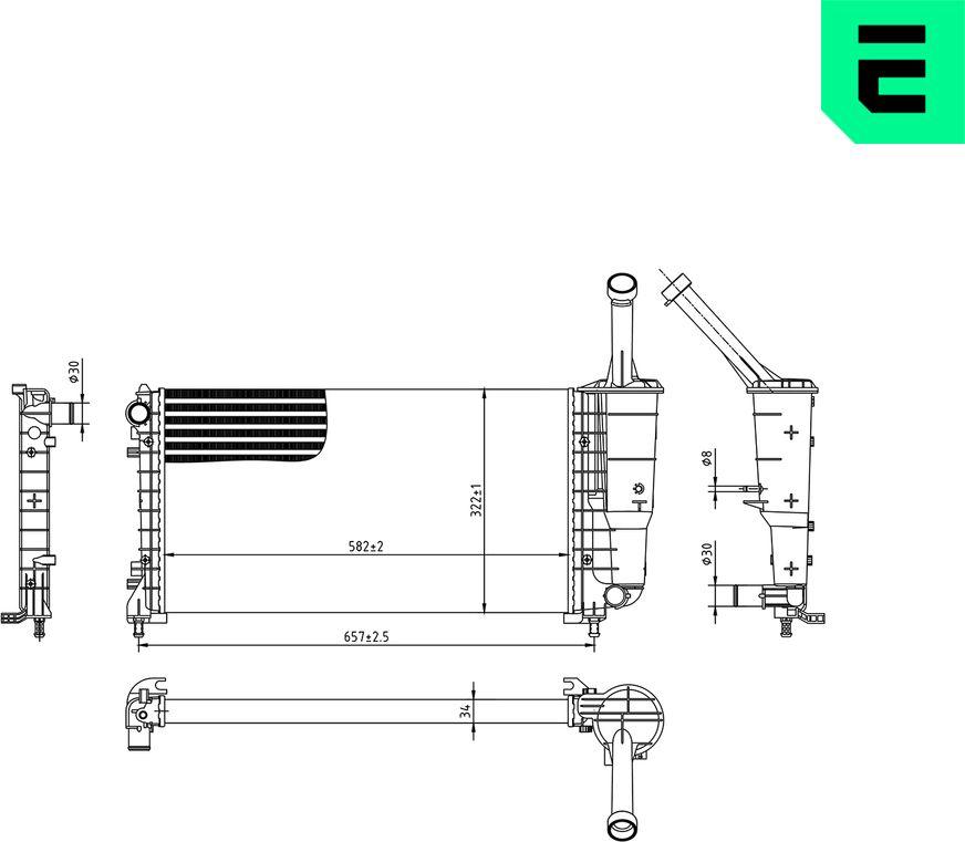 ERA 673615 - Радіатор, охолодження двигуна autocars.com.ua