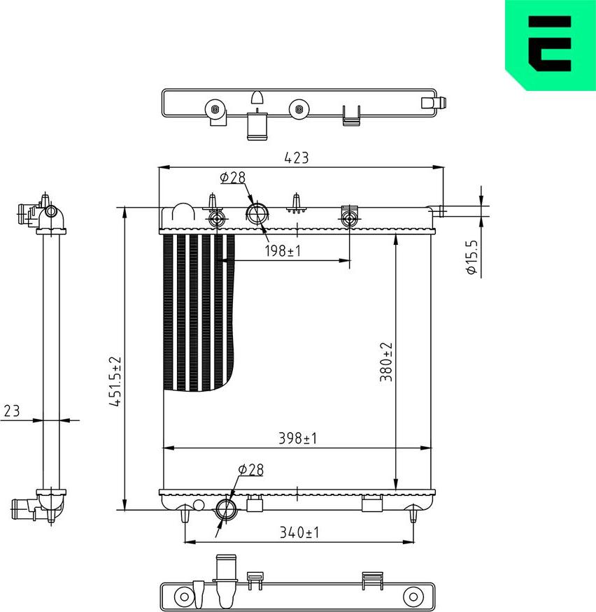 ERA 673621 - Радіатор, охолодження двигуна autocars.com.ua